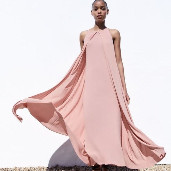 Zara Dresses Nwt Zara Knit Cape Dress Limited Edition Pale Pink Ref